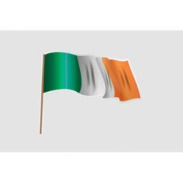 Ireland Flag Waving Style 2 - DecalsHouse