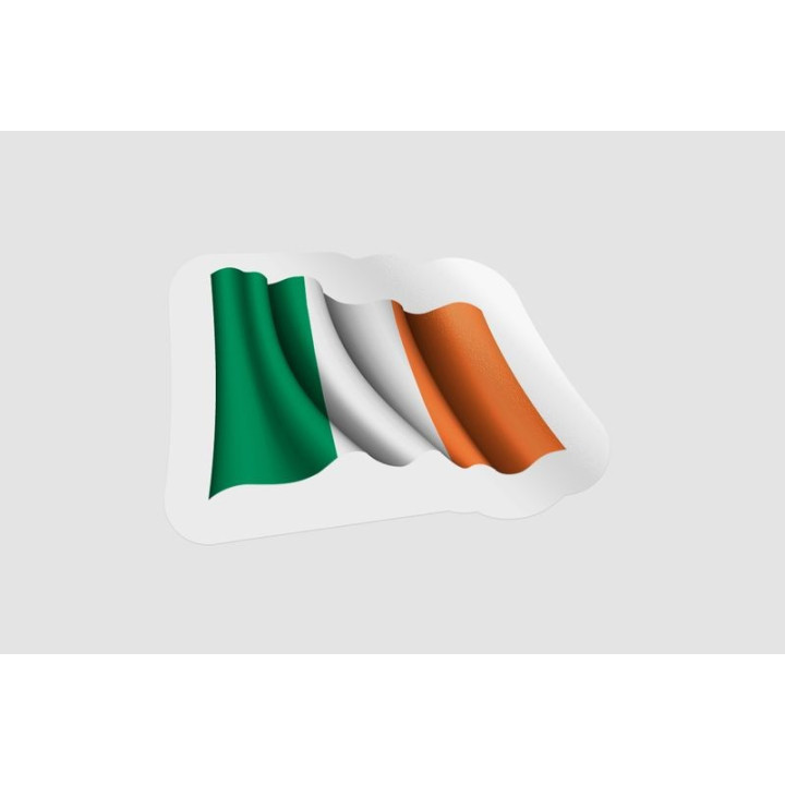 Ireland Flag Waving Style 3 - DecalsHouse