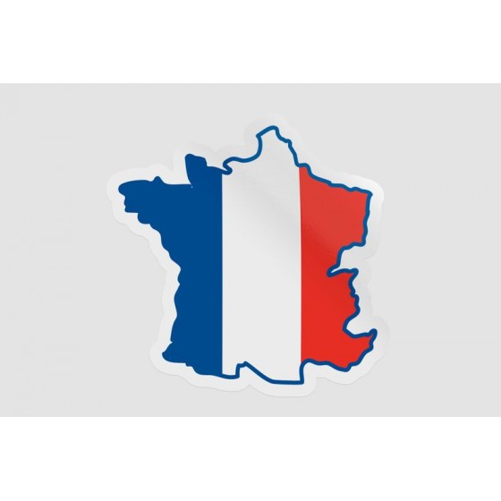 France Map Flag Emblem Style 4