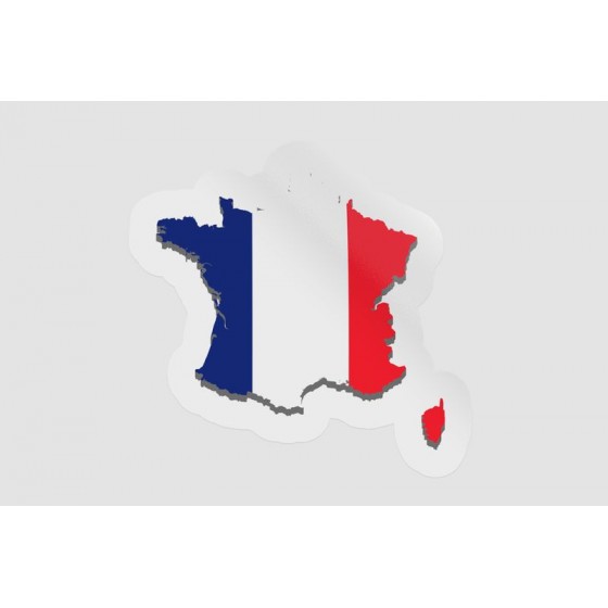France Map Flag Style 2 Bce