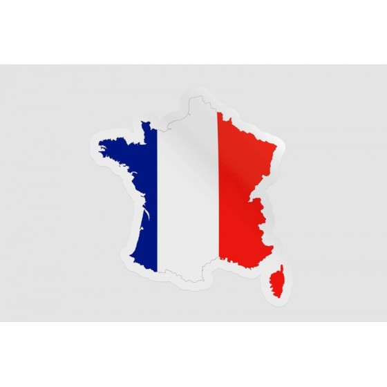France Map Flag Style 3