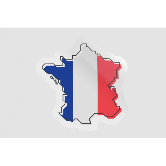 France Map Flag Style 5
