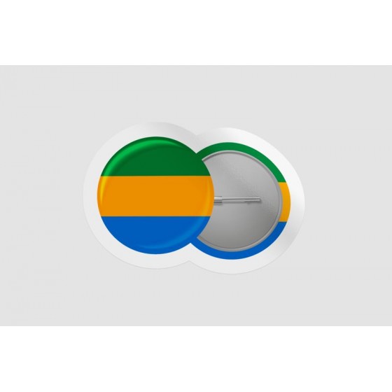 Gabon Flag Badge Style 10