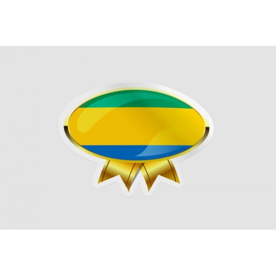 Gabon Flag Badge Style 2