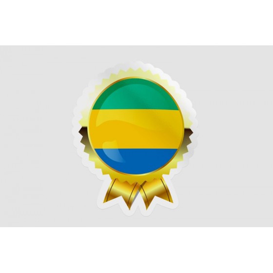 Gabon Flag Badge Style 3