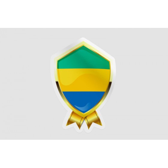 Gabon Flag Badge Style 4