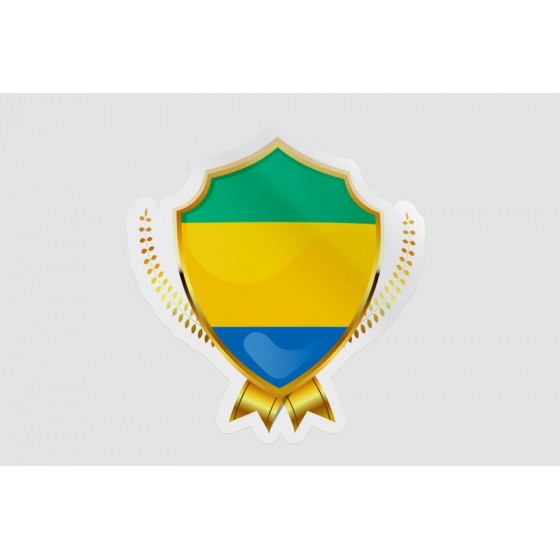 Gabon Flag Badge Style 6