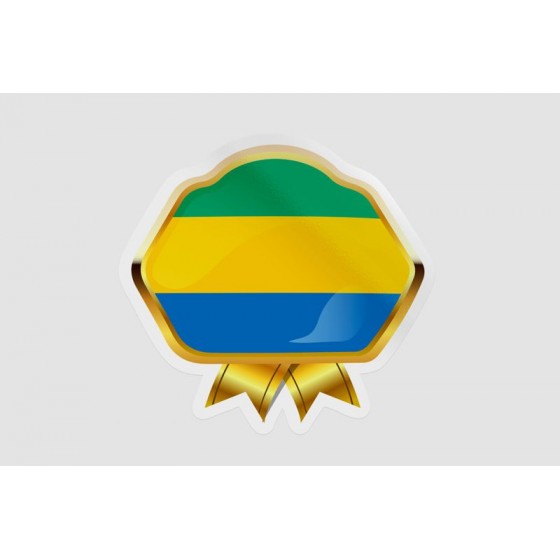 Gabon Flag Badge Style 8