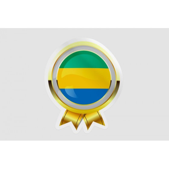Gabon Flag Badge Style 9