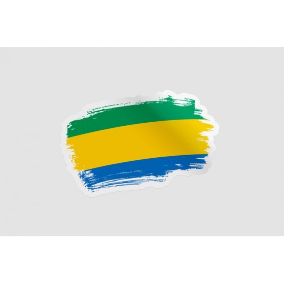Gabon Flag Brush Style 2