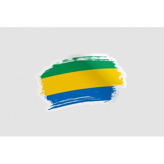 Gabon Flag Brush Style 3