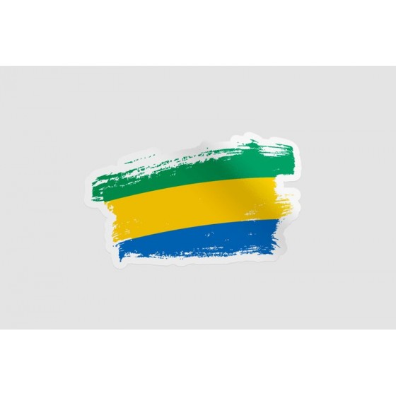 Gabon Flag Brush Style 4