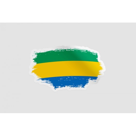 Gabon Flag Brush Style 5