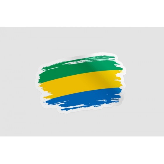Gabon Flag Brush Style 7