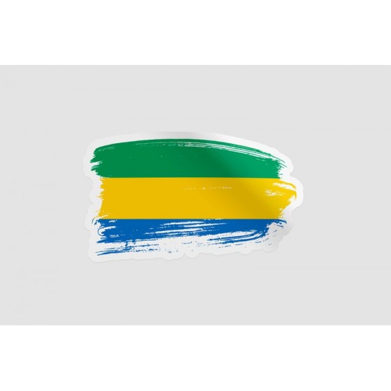 Gabon Flag Brush Style 8