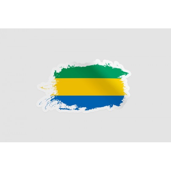Gabon Flag Brush Style 9