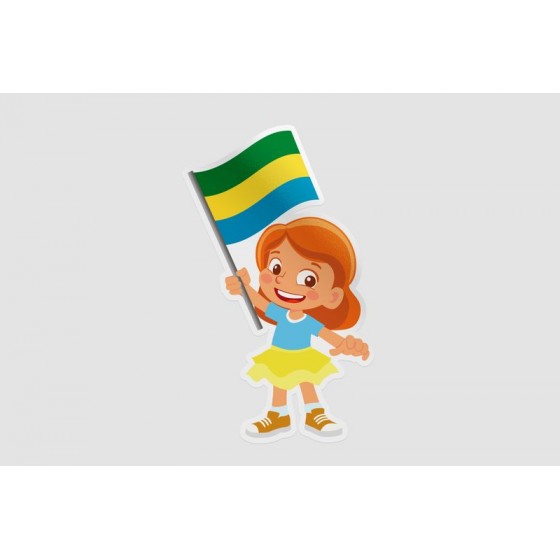 Gabon Flag Girl Style 4