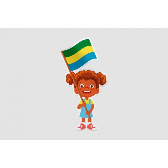 Gabon Flag Girl