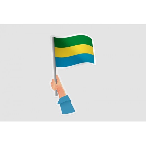 Gabon Flag Hand Style 2