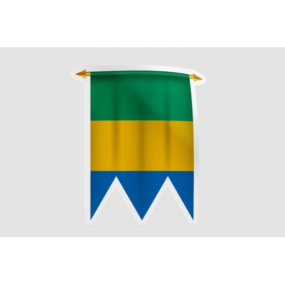 Gabon Flag Pennant Style 10
