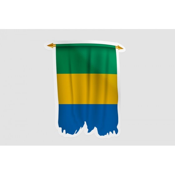 Gabon Flag Pennant Style 3