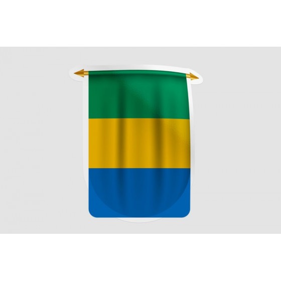 Gabon Flag Pennant Style 5
