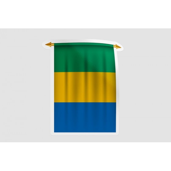 Gabon Flag Pennant Style 6