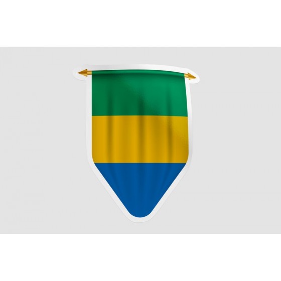 Gabon Flag Pennant Style 7
