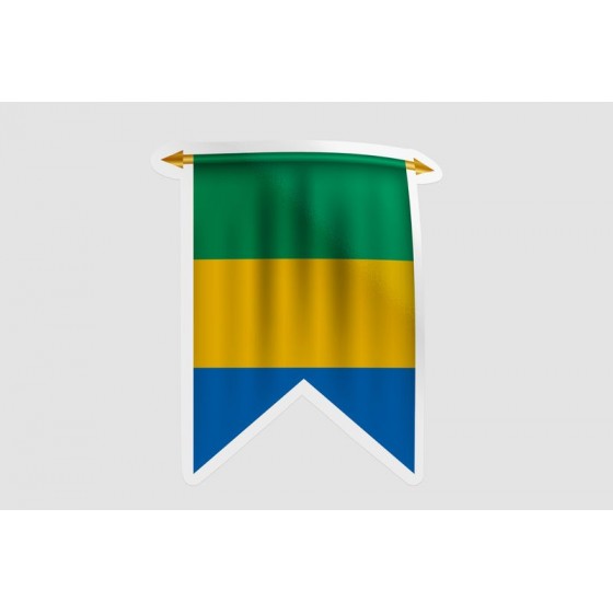 Gabon Flag Pennant Style 8