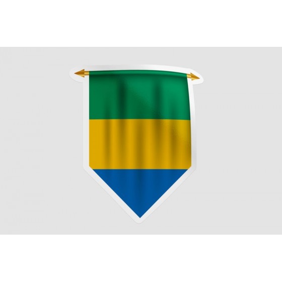 Gabon Flag Pennant Style 9