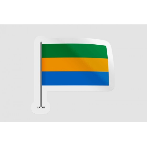 Gabon Flag Pole Style 3