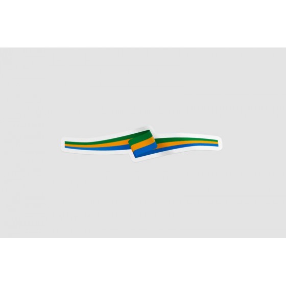 Gabon Flag Ribbon Style 2
