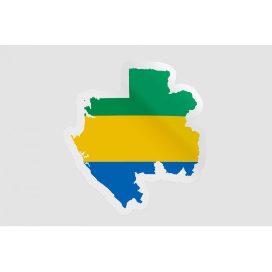 Gabon Map Flag Style 3