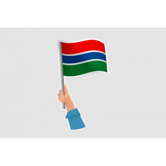 Gambia Flag Hand Style 2