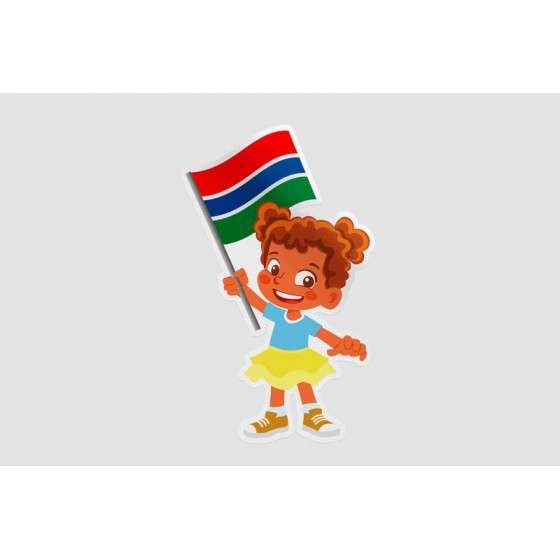 Gambia Flag Hand Style 3
