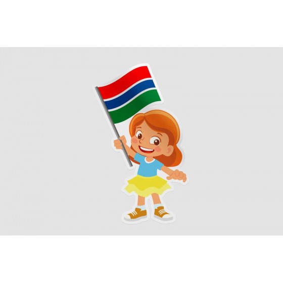 Gambia Flag Hand Style 4