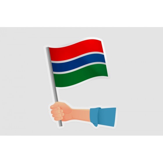 Gambia Flag Hand