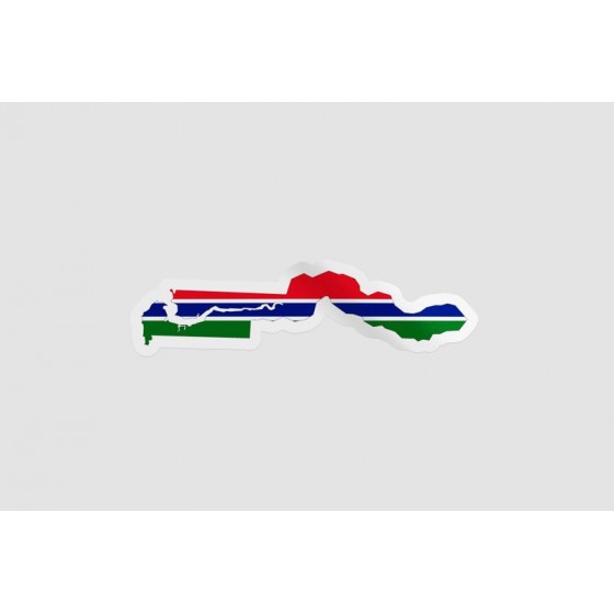 Gambia Map Flag Style 5