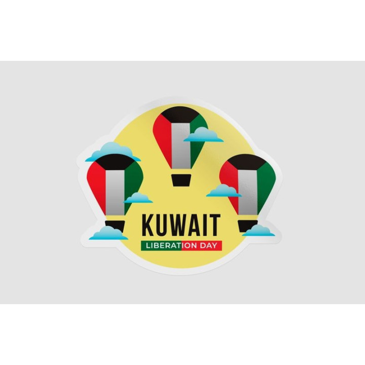 Kuwait Liberation Day Flag Style 5 Sticker - DecalsHouse