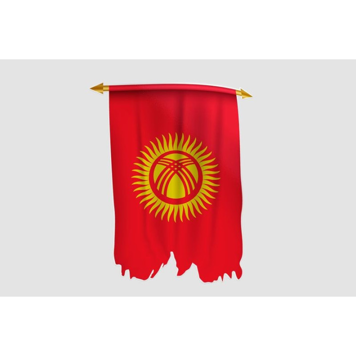 Kyrgyzstan Flag Style 14 Sticker - DecalsHouse