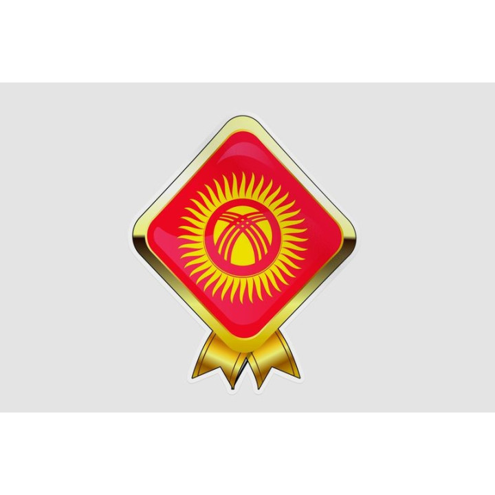 Kyrgyzstan Flag Style 16 Sticker - DecalsHouse