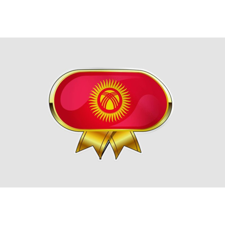 Kyrgyzstan Flag Style 20 Sticker - DecalsHouse