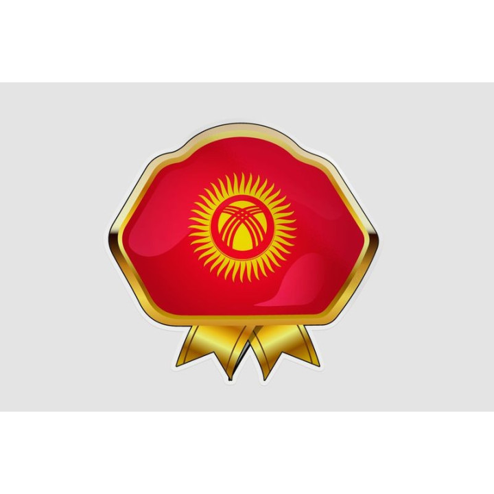 Kyrgyzstan Flag Style 23 Sticker - DecalsHouse
