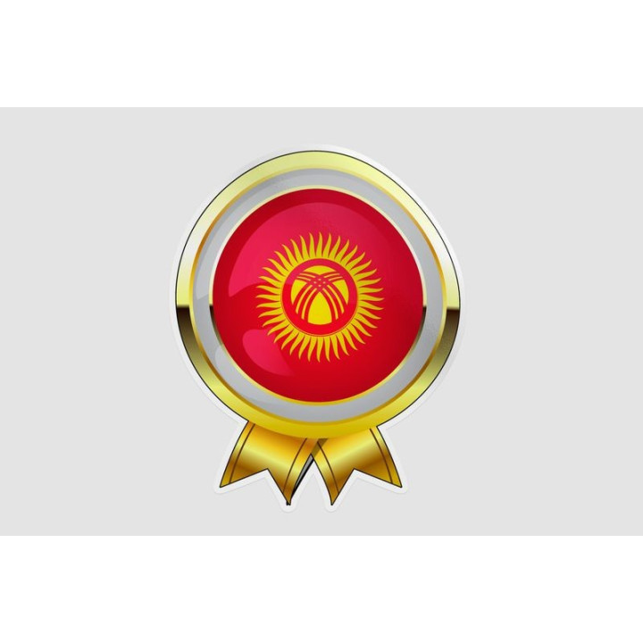 Kyrgyzstan Flag Style 24 Sticker - DecalsHouse