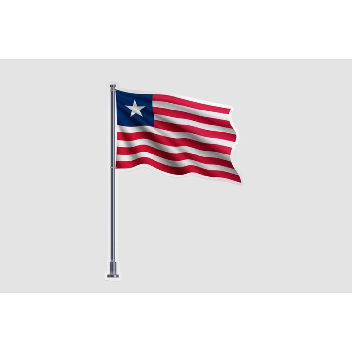 Liberia Flag Style 8 Sticker - DecalsHouse