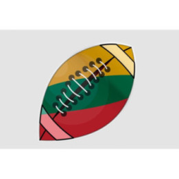 Lithuania Flag American Rugby Sticker - DecalsHouse
