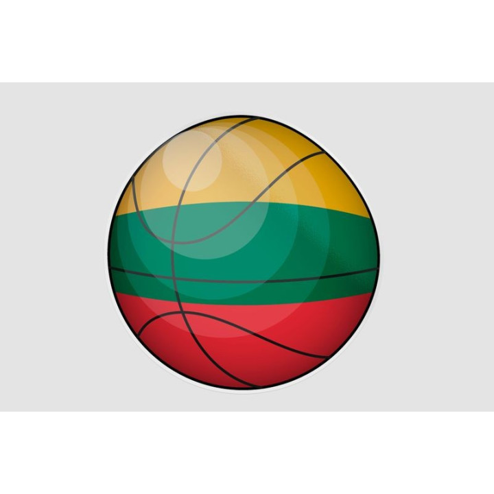 Lithuania Flag Basketball Sticker - DecalsHouse