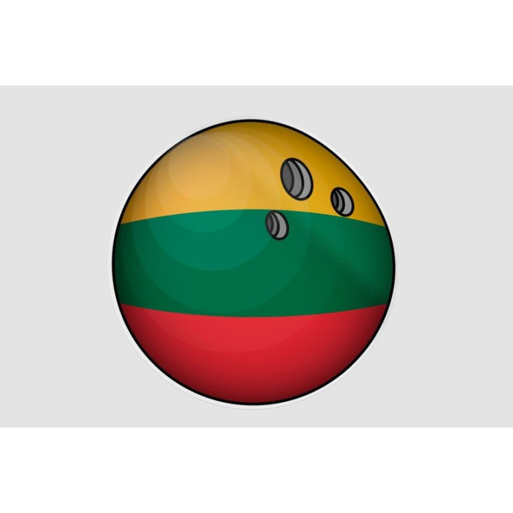 Lithuania Flag Bowling Ball Sticker - DecalsHouse