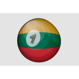 Lithuania Flag Pool Ball Style 2 Sticker - DecalsHouse