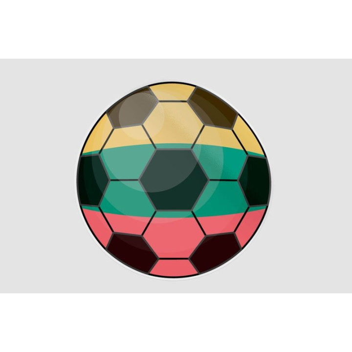 Lithuania Flag Soccer Ball Sticker - DecalsHouse